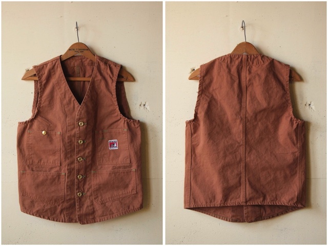 TCB jeans] Foremen Vest, Brown Duck / エンジニアベスト, ブラウン
