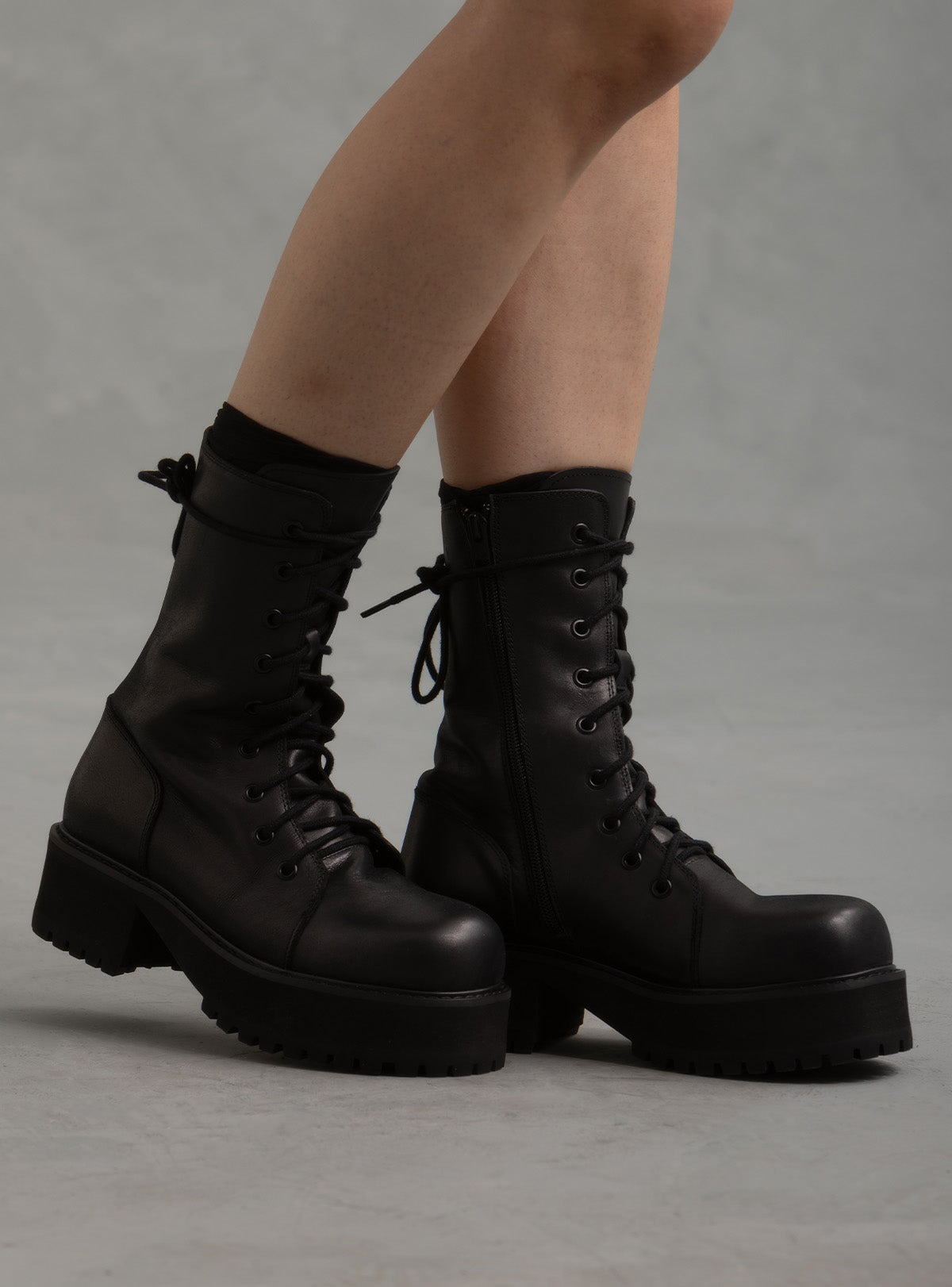 Square Toe Stacked Platform Shoe | UNIF