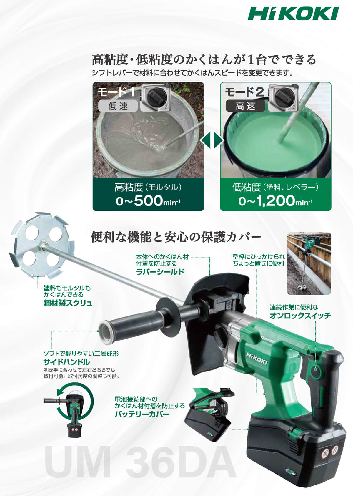 HiKOKI(日立工機) UM36DA(XPZ) コードレスかくはん機 ウエダ金物【公式