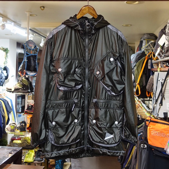 and wander × barbour shiny wind hoodi アンドワンダー バブアー