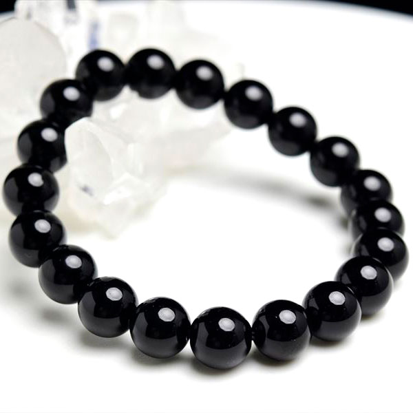 魔除け・厄除けの代表石】黒水晶 モリオン ブレスレット（約10mm珠