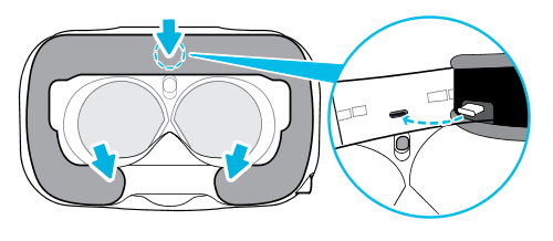 USB デバイスを VIVE Pro Eye HMD に接続する