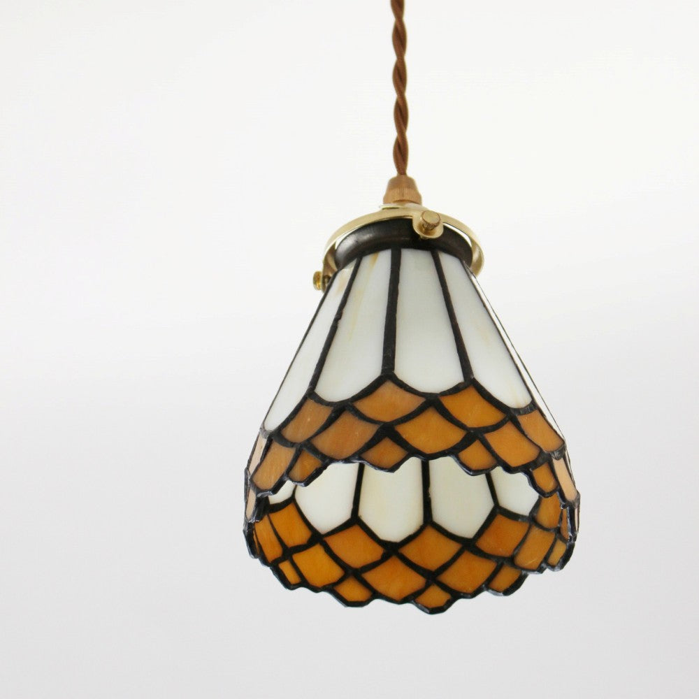 2月中旬入荷予定】落ち着いた渋めオレンジ色ガラス ステンドグラス