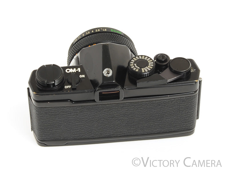 Olympus OM-1 MD Black Film Camera Body w/ 50mm F1.8 Lens [EXC+]