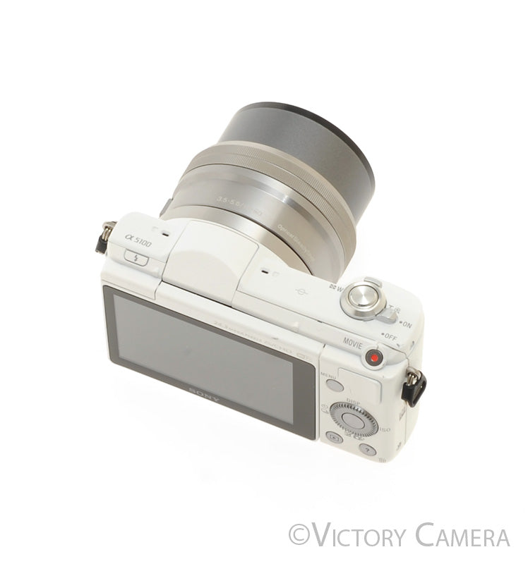 Sony Alpha a5100 24.3MP White Mirrorless Camera w/ 16-50mm Zoom Lens [