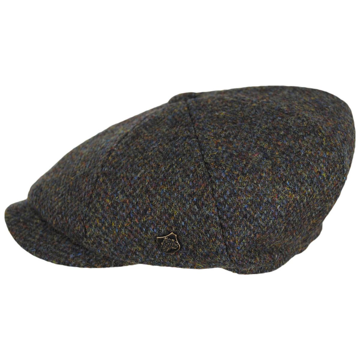 Carloway Harris Tweed Multi Fleck Wool Herringbone Newsboy Cap