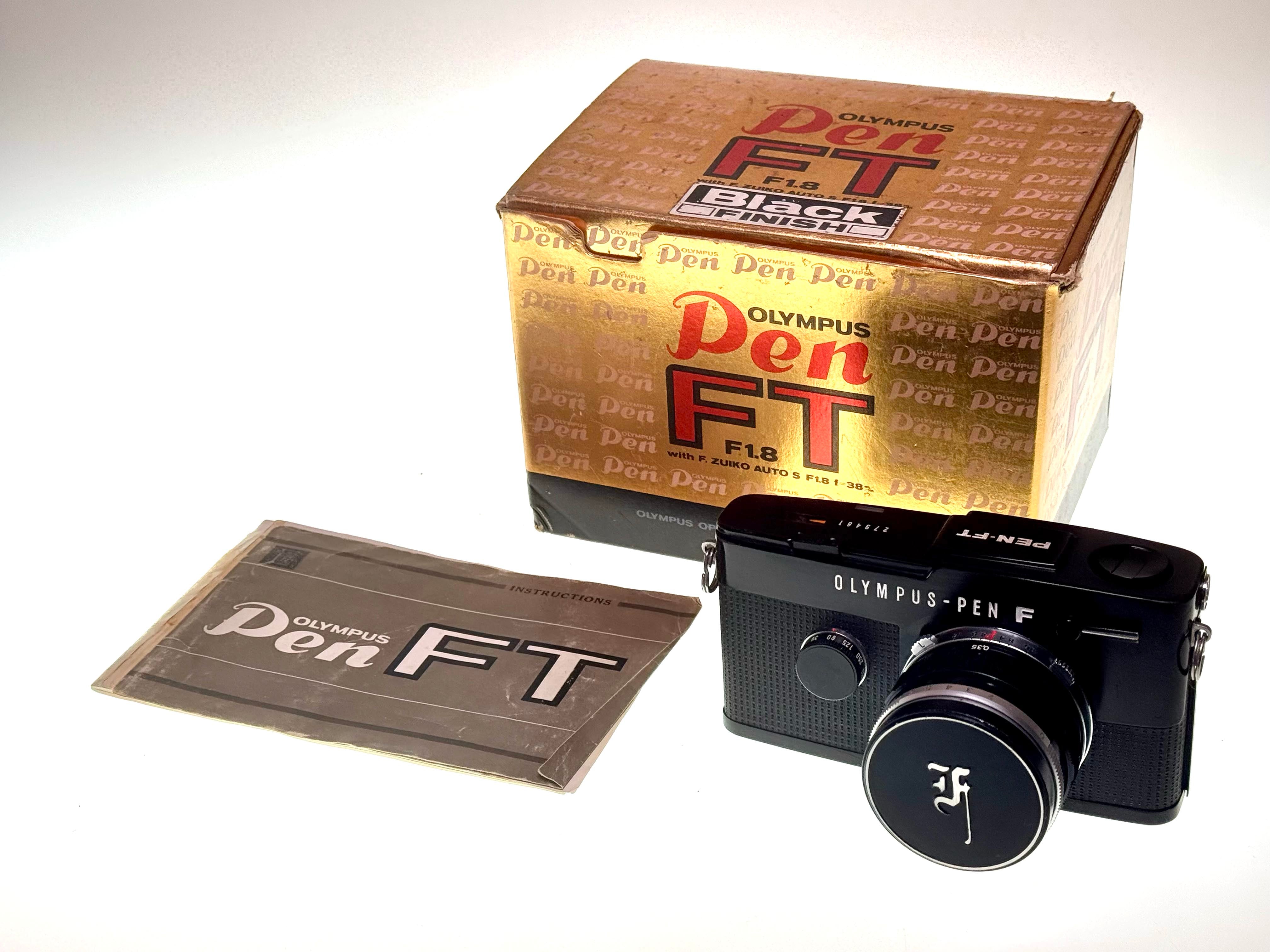 Vintage Black Olympus Pen FT Half-Frame Film Camera with Zuiko