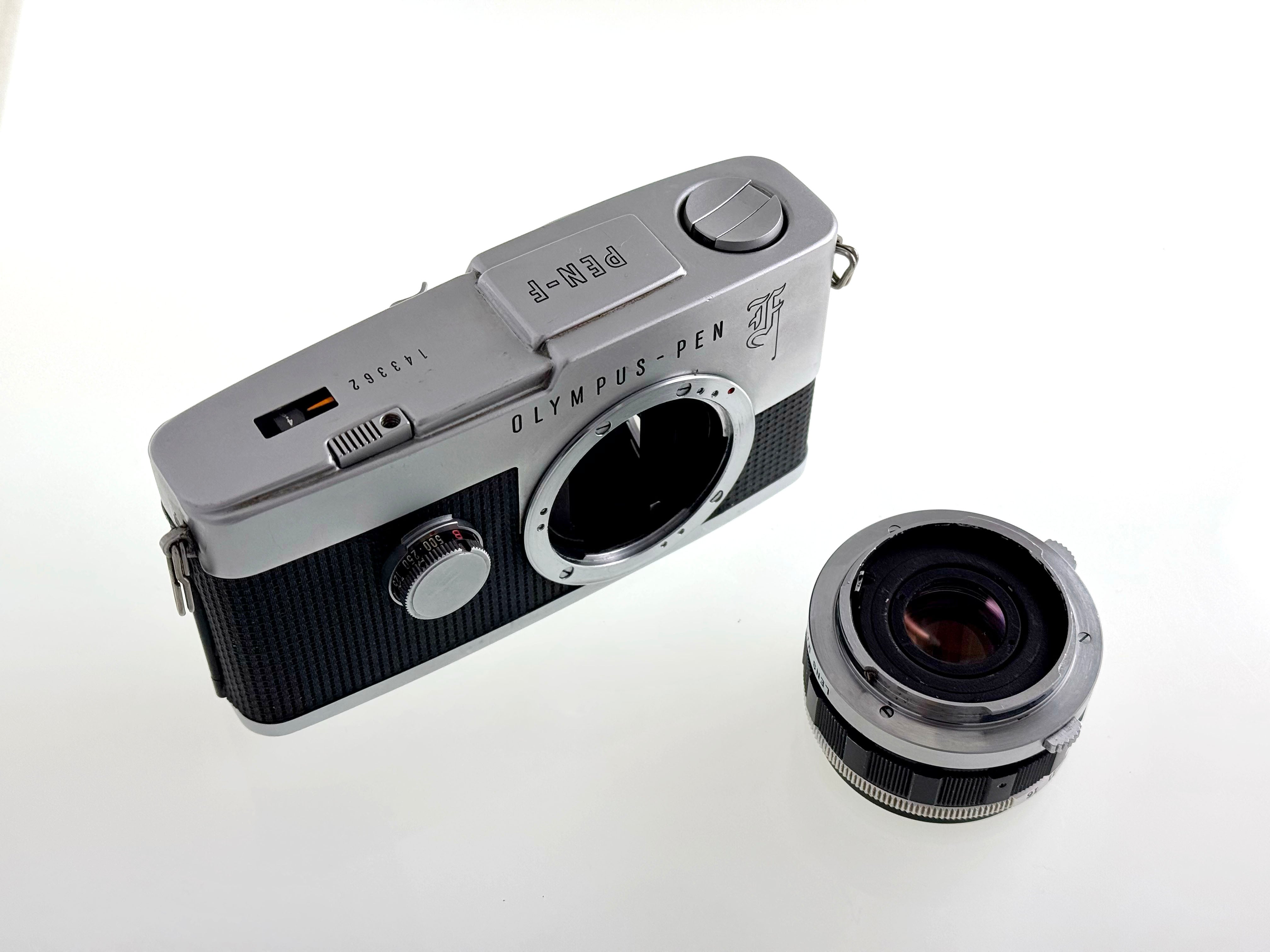 Vintage Olympus Pen F - Half-Frame Film Camera with Zuiko 38mm F1.8 Le