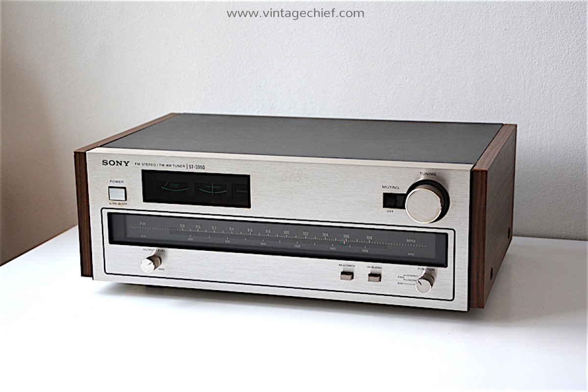 Vintage Sony ST-3950 FM AM Tuner + Wooden Side Panels