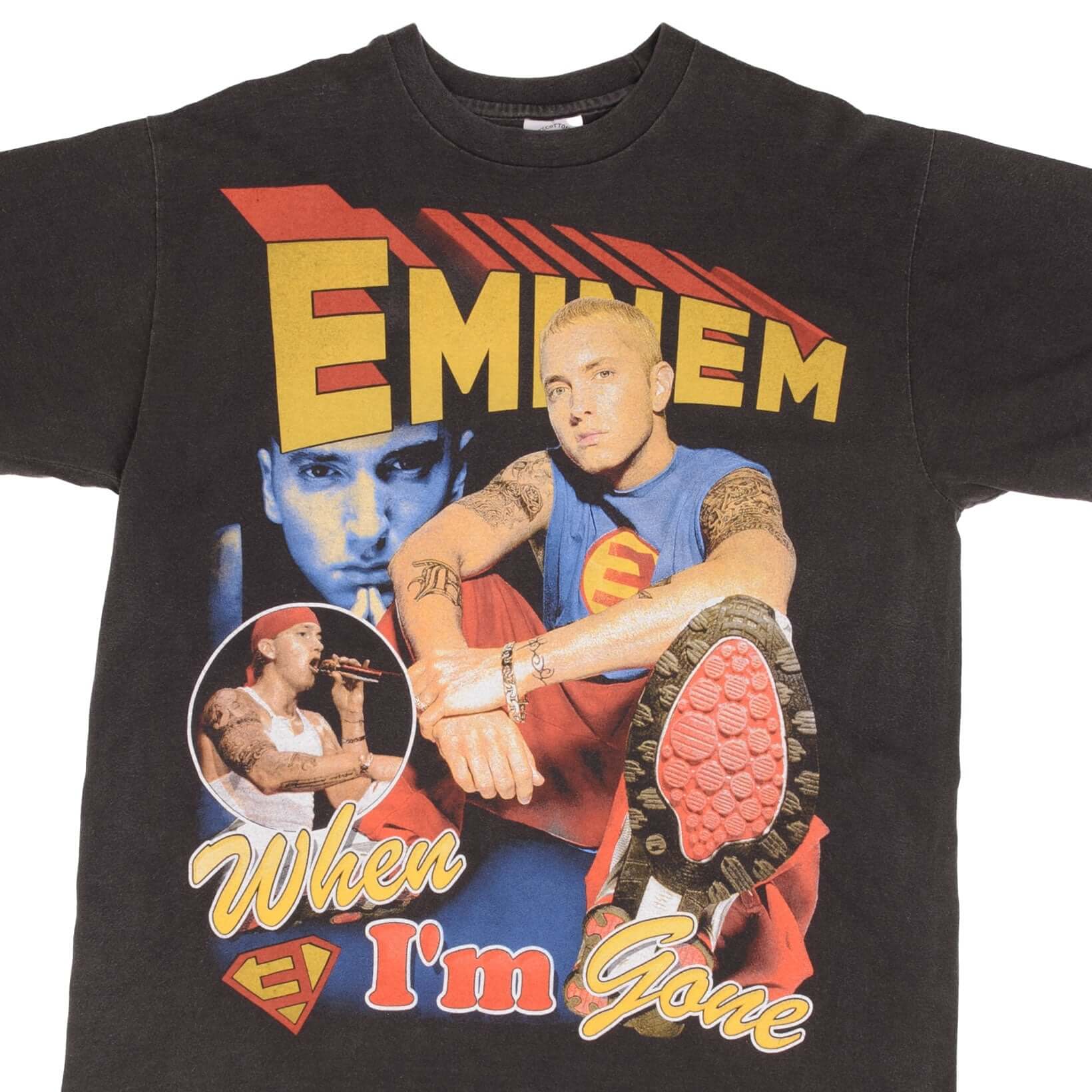 BOOTLEG RAP TEE SHIRT EMINEM WHEN IM GONE SUPERMAN SIZE XL SINGLE STIT