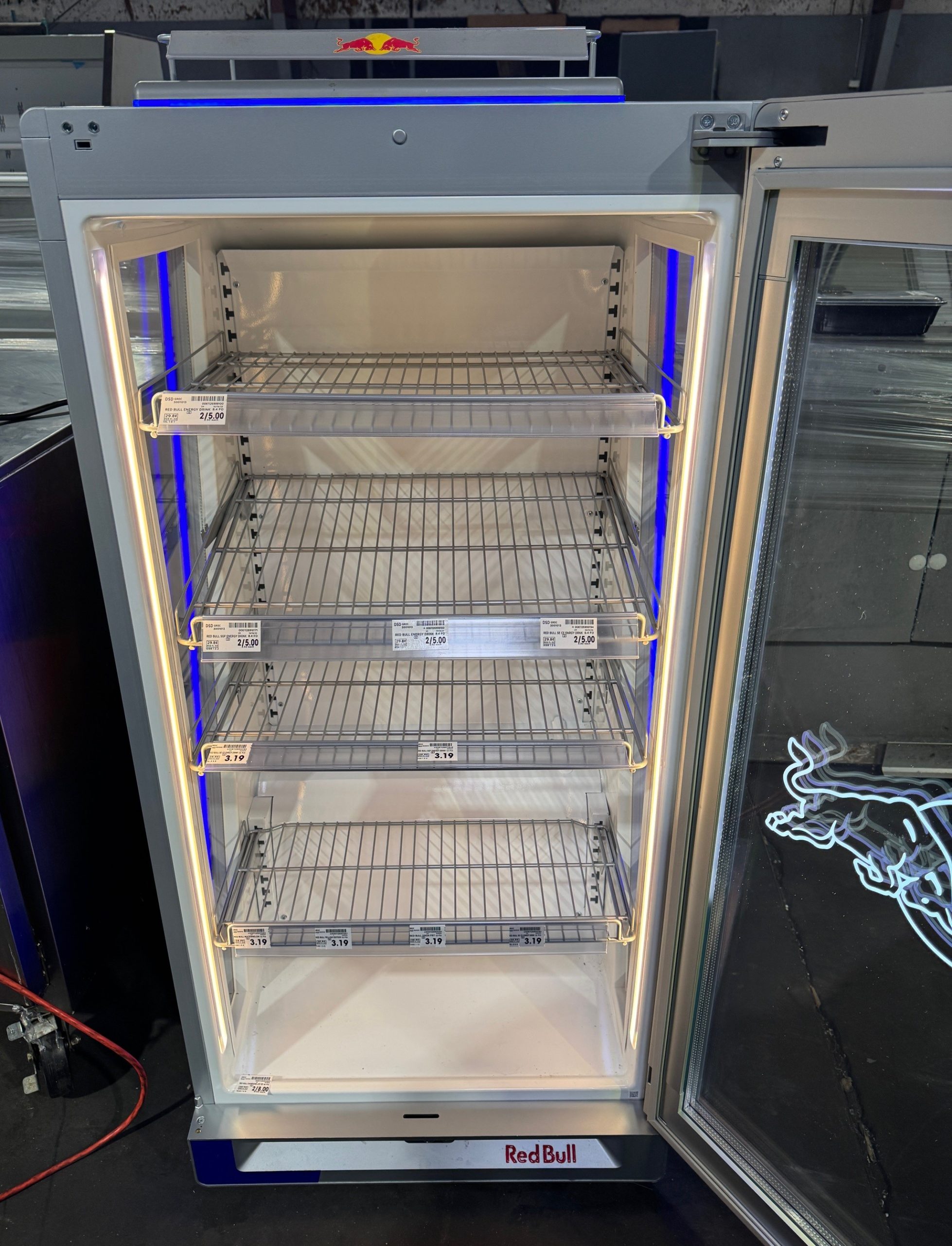 RED BULL GLASS DOOR 4 TIER REFRIGERATED MERCHANDISER COOLER