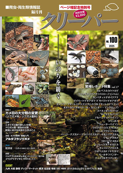 クリーパー社 クリーパーNo.100 ページ増記念特別号 - 爬虫類ショップ
