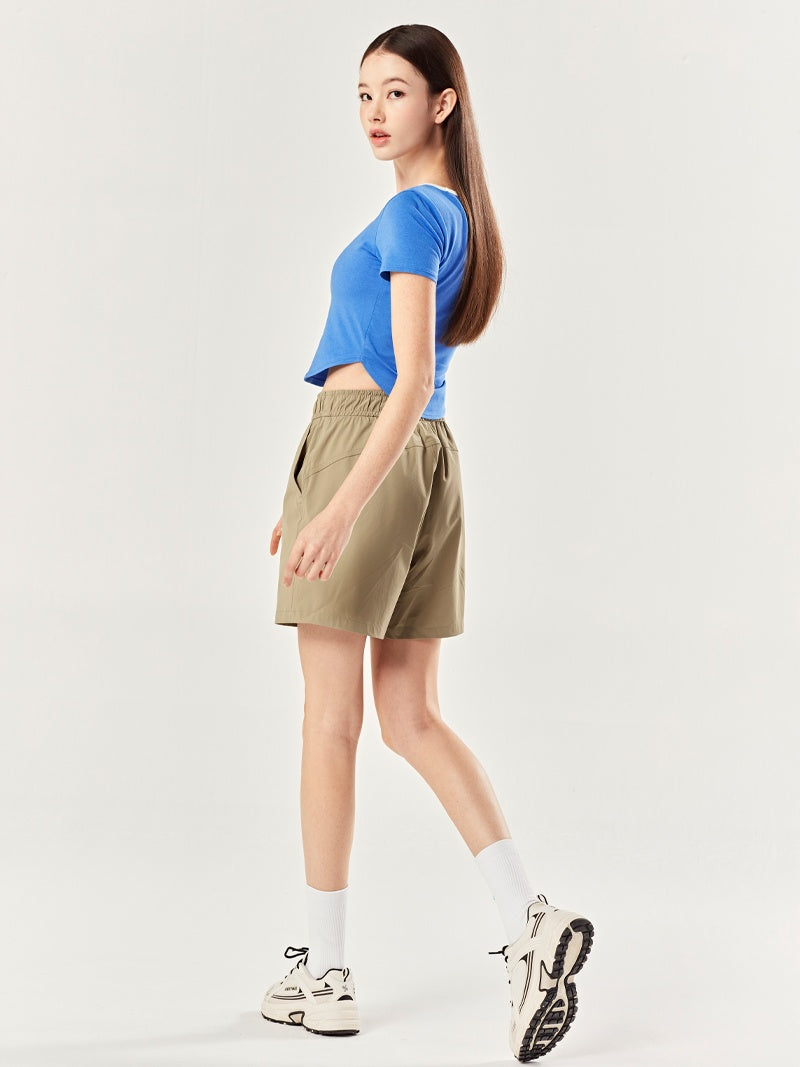 XTFST07J2 スクエアネック ラウンドヘム クロップド丈 半袖