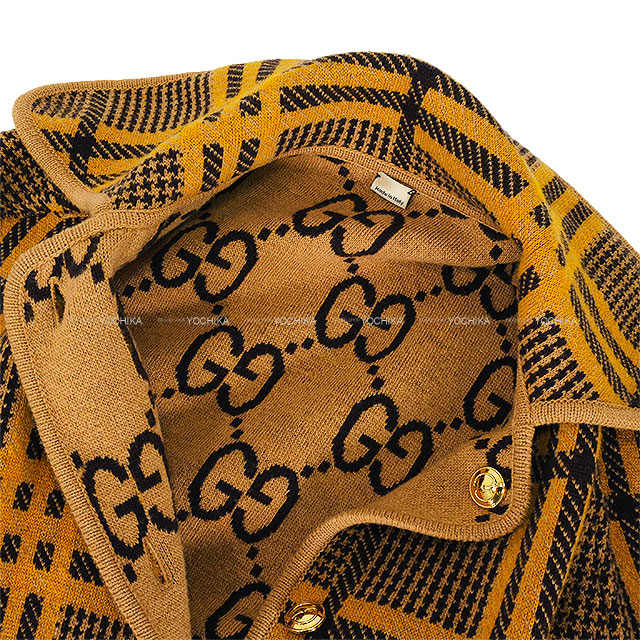 GUCCI グッチ ポンチョ リバーシブル ロゴ フード付 ケープコート