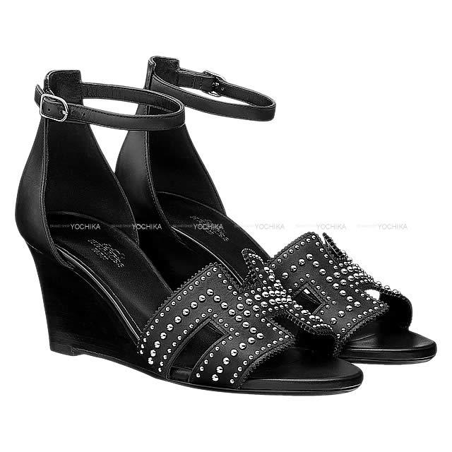 HERMES エルメス レディース Hモチーフ スタッズ ストラップ ヒール