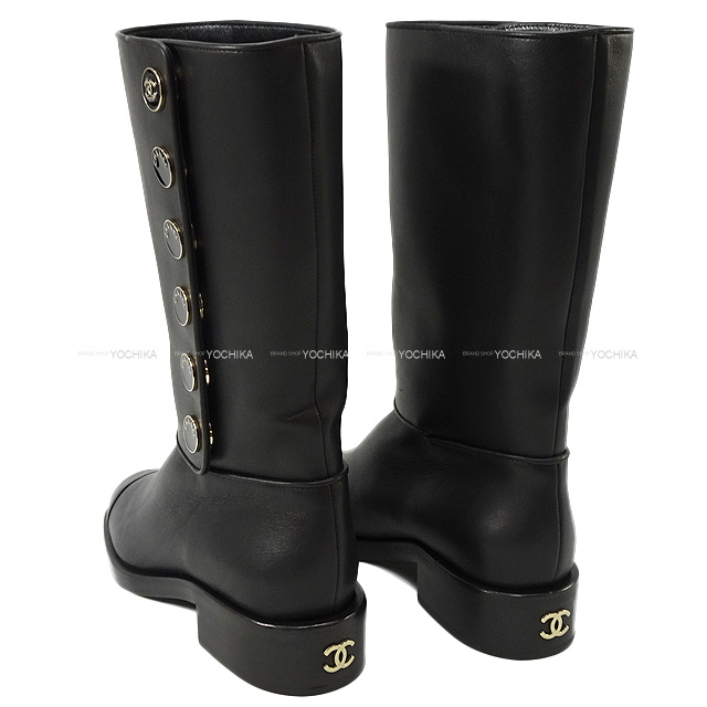 CHANEL シャネル ブーツ ハイブーツ ココマーク ロゴボタン付 G39568