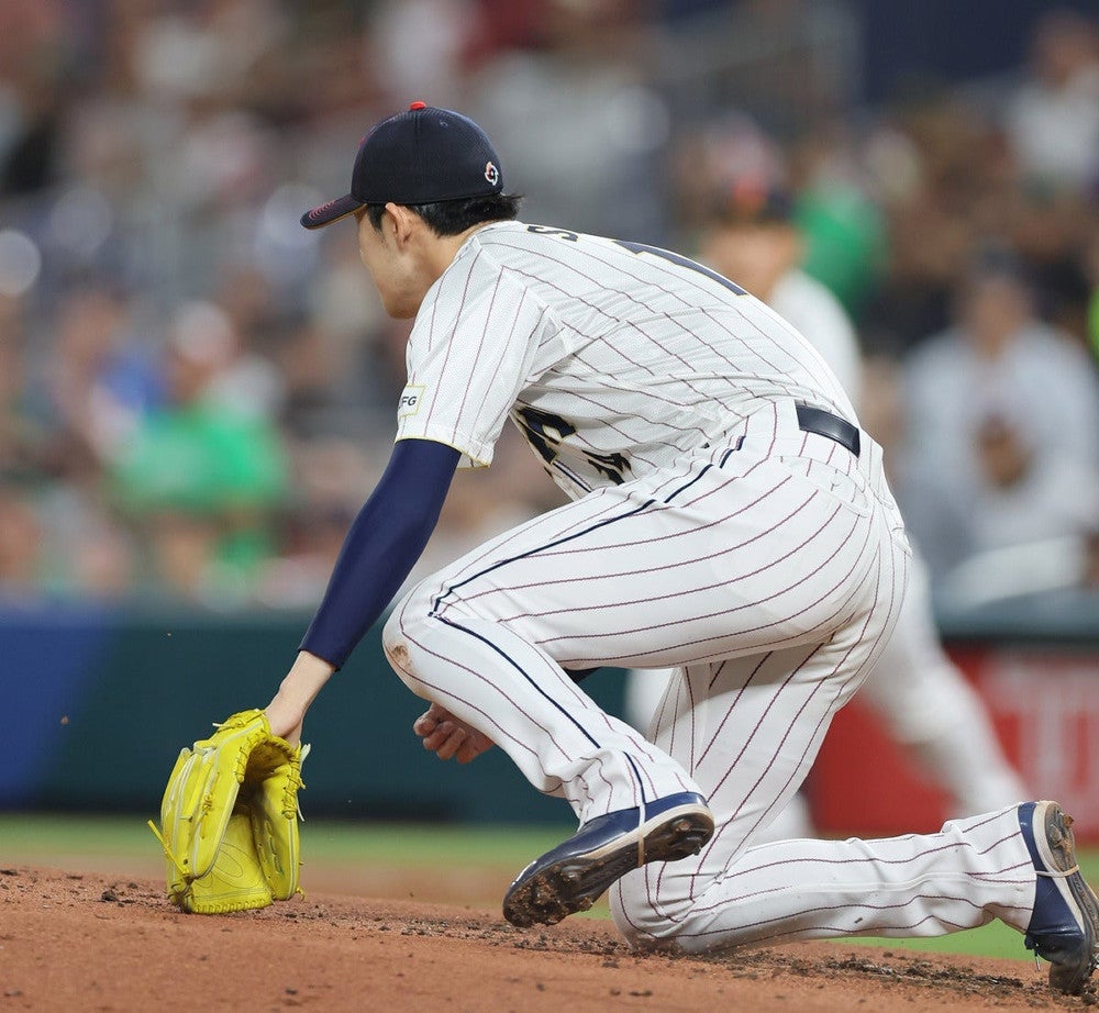 WBC:WBC侍ジャパン佐々木朗希、打球当たるも160キロ超え連発で