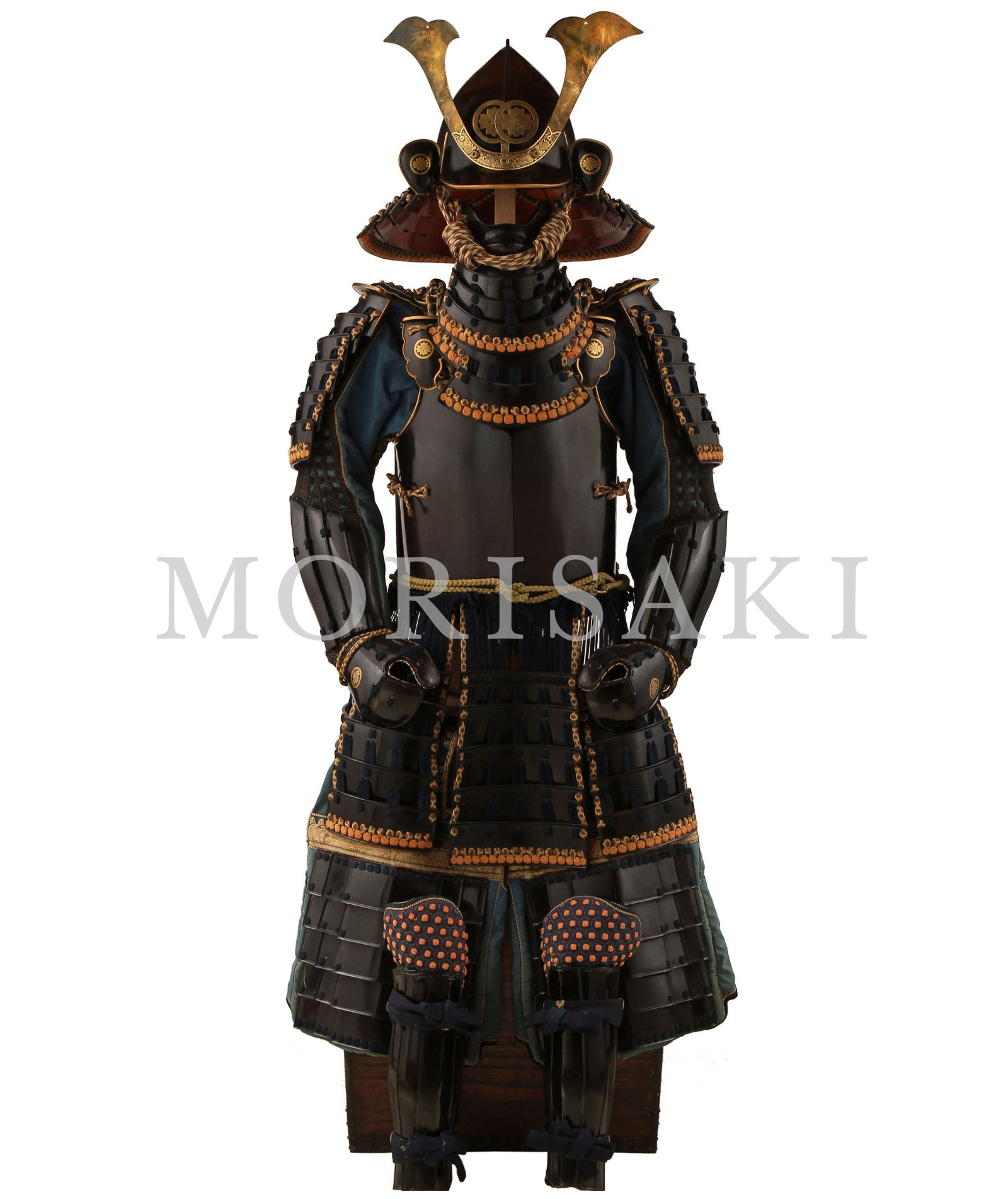商品名 ： Y-18 煉革黒漆塗紺糸威仏胴具足 ] 甲冑・武具MORISAKI