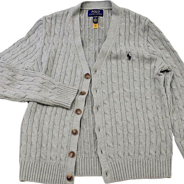ポロ ラルフローレン ボーイズ コットン100% ケーブル編みカーディガン
