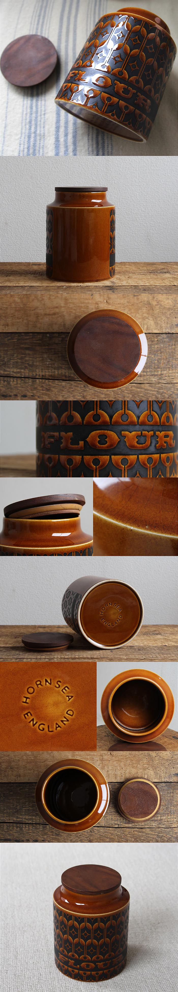 イギリス ビンテージ ホーンジー フラワーキャニスター 陶器 オータム