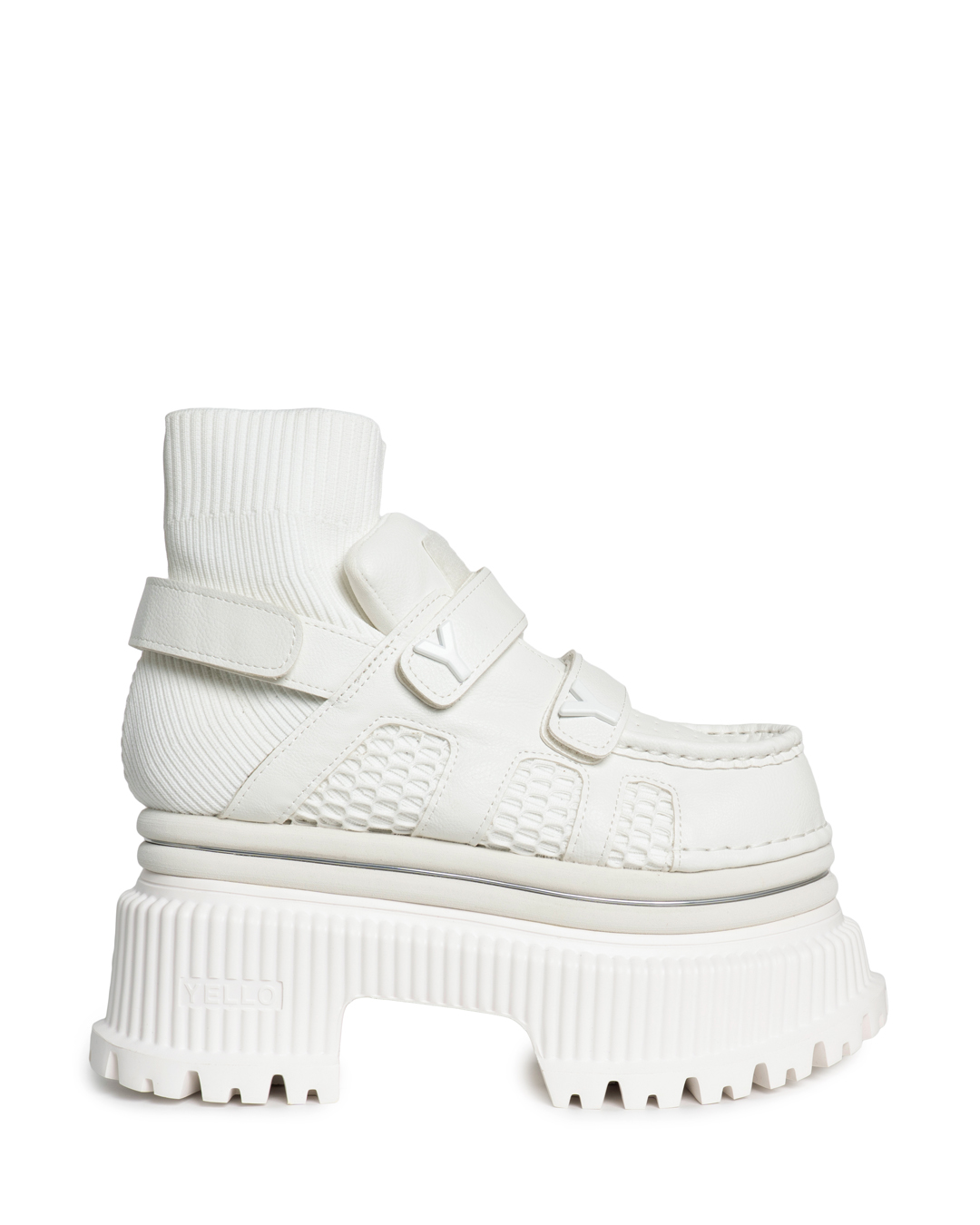 YELLO / WEISS PLATFORM SHORT BOOTS