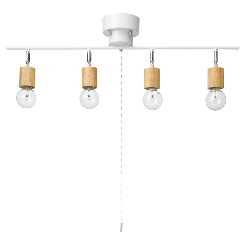 ウッドヌード球無し4灯シーリングライトナチュラル｜YAZAWA CORPORATION