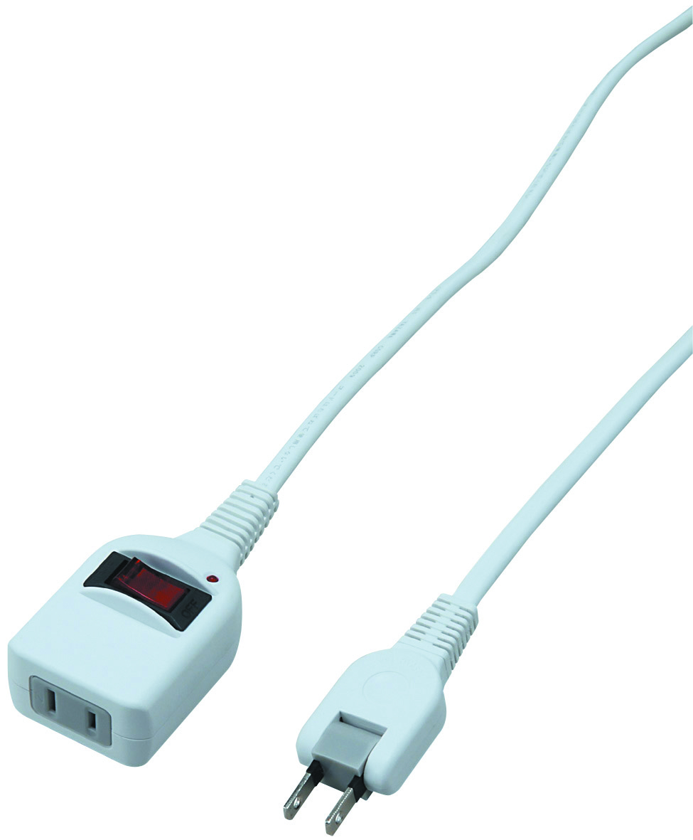 ノイズフィルター集中SW付1個口1m白｜YAZAWA CORPORATION