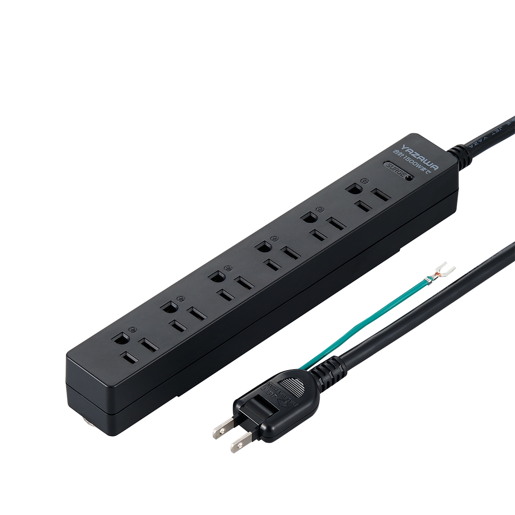 ノイズフィルター集中SW付3個口3m黒｜YAZAWA CORPORATION