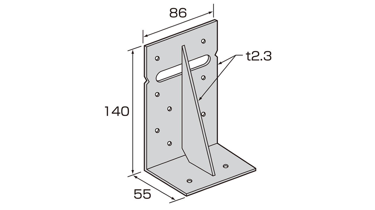 まぐさ受け金物 LH-206 | Cマーク表示金物 | 製品情報 | 山菱工業株式会社