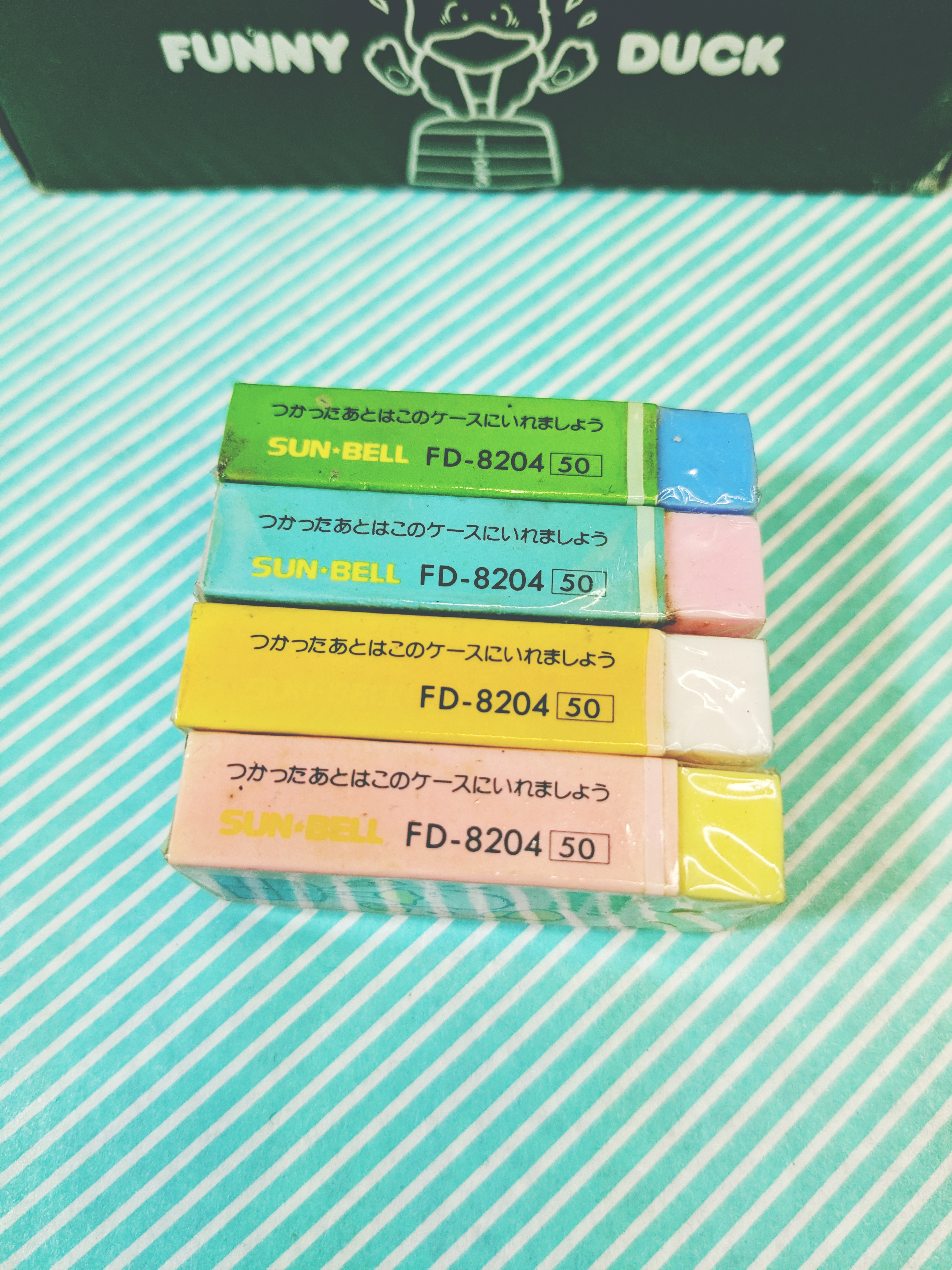 消しゴム】SUN-BELL FUNNY DUCK 昭和レトロ カラフル消しゴム / 会津