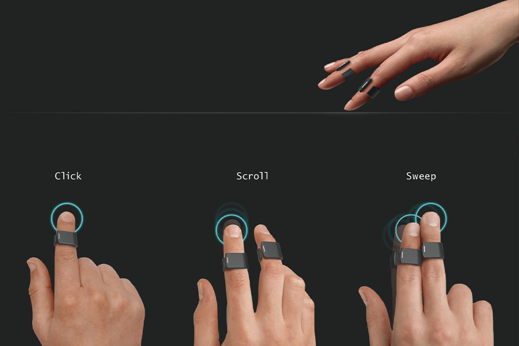 Mouse ring｜指2本にはめて使用するリング型ウェアラブルマウス