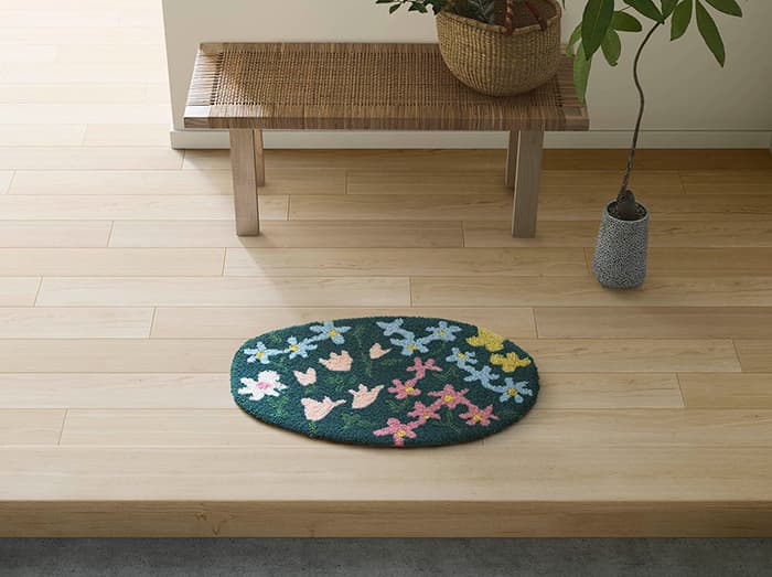 玄関マット 北欧 防ダニ 滑り止め 日本製 DESIGN LIFE お花畑 花柄
