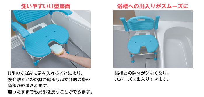 幸和製作所(TacaoF)】テイコブU型シャワーチェア SCU01【介護用品販売