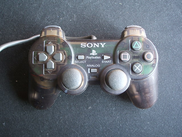 コントローラーSCPH‐1200 クリアブラック 箱説無 PS1