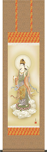 仏書・仏画の掛け軸 鈴木翠朋作 雲上観音 d6620