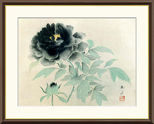 速水御舟作 日本の名画 墨牡丹