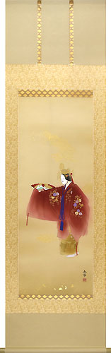 開運の掛け軸 金武春陽作 吉祥羽衣図