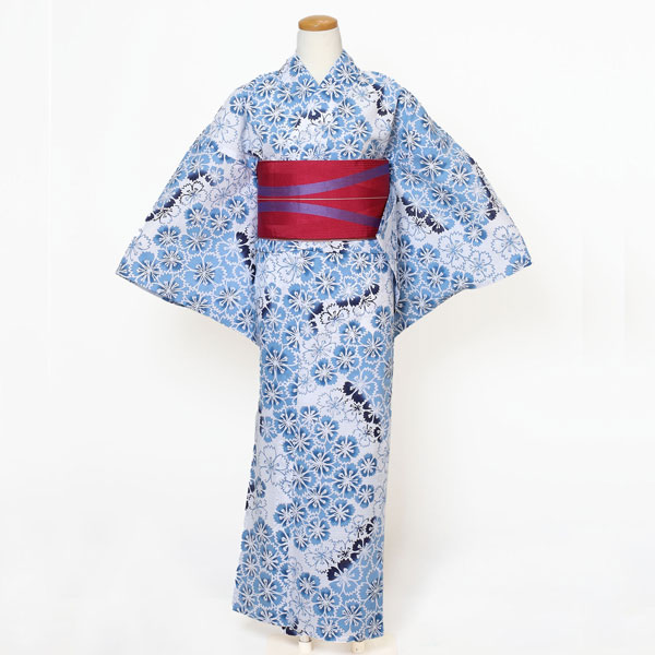 仕立上り】【日本製】【注染(本染め)】【浴衣単品】清涼感溢れる