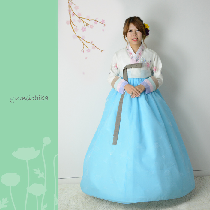 332_チマチョゴリレンタル韓服化繊_バスト74～84cm_身長+靴高さ151