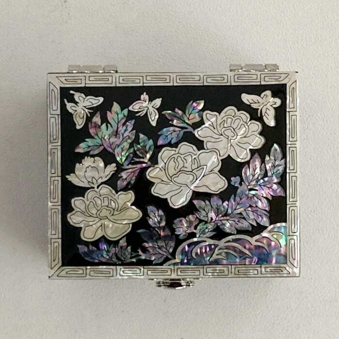 螺鈿の高級ジュエリーボックス小・韓国高級螺鈿宝石箱-牡丹 名刺入