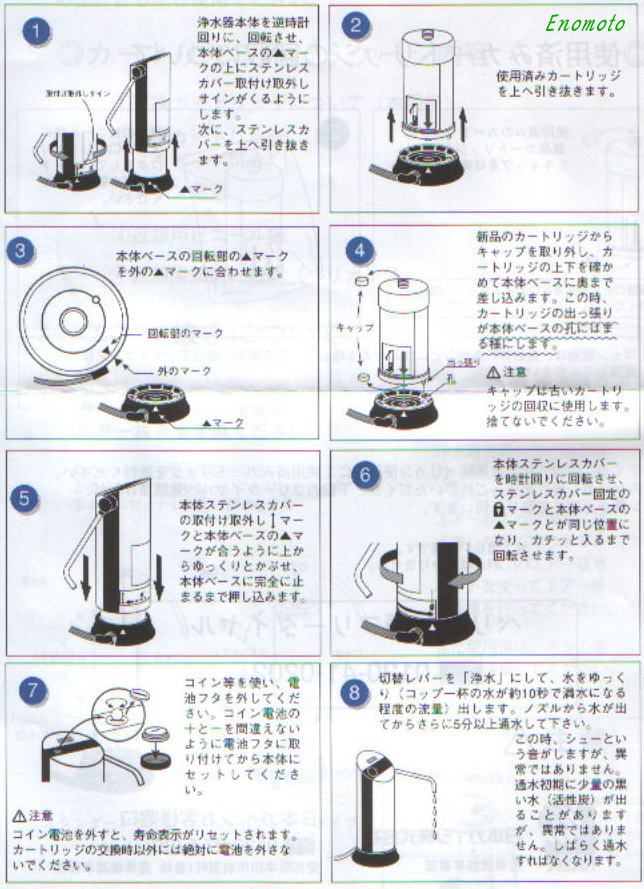 生活雑貨えのもと】カートリッジ交換方法