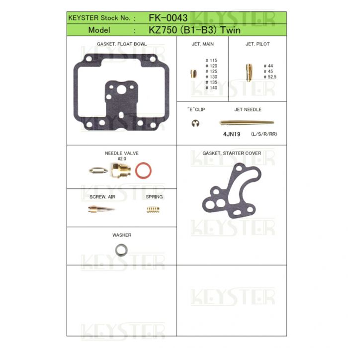 Carburetor Kit - KZ750 Twin - 1976-1978 - Repair and Tuning