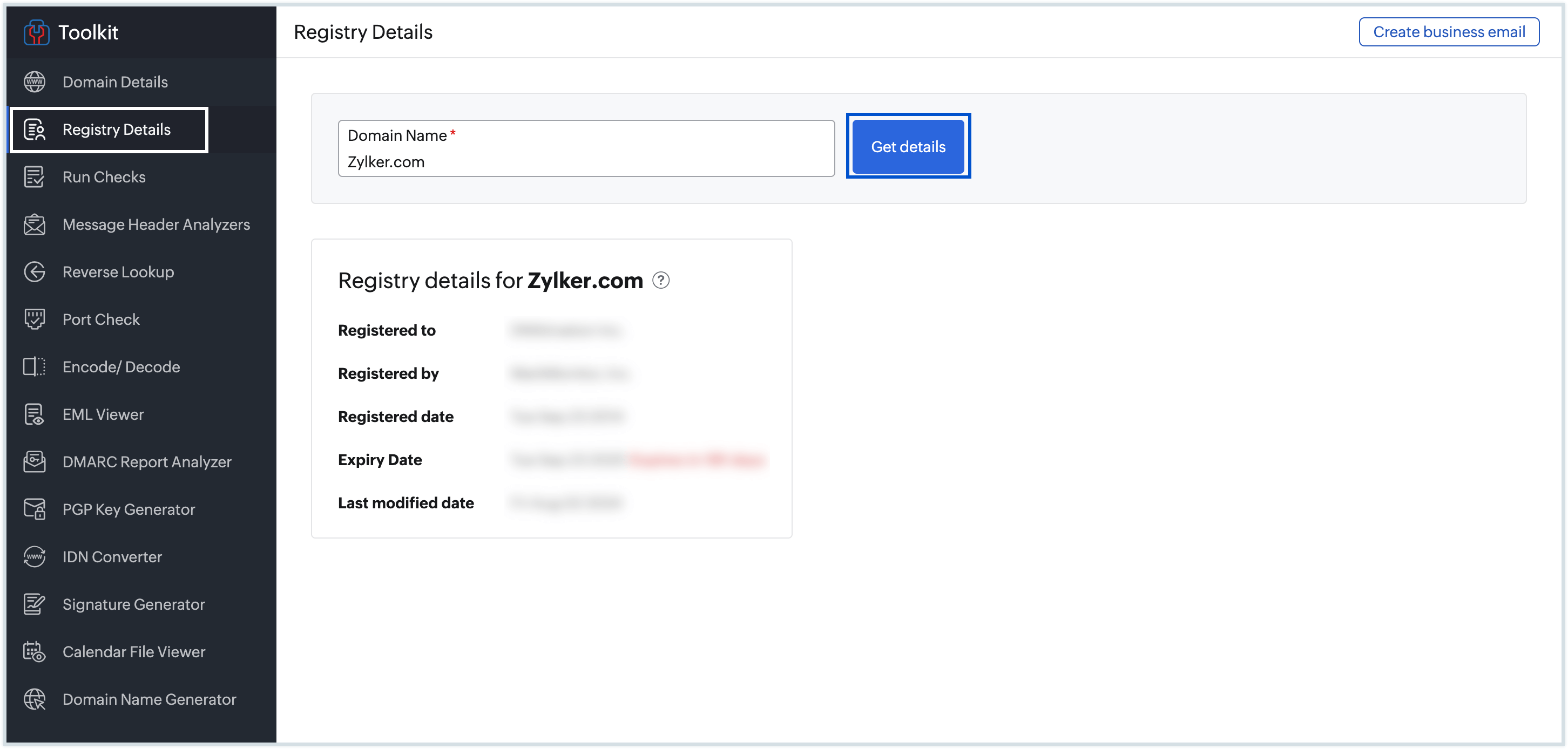 Zoho Toolkit to check MX records and domain details | Zoho Mail