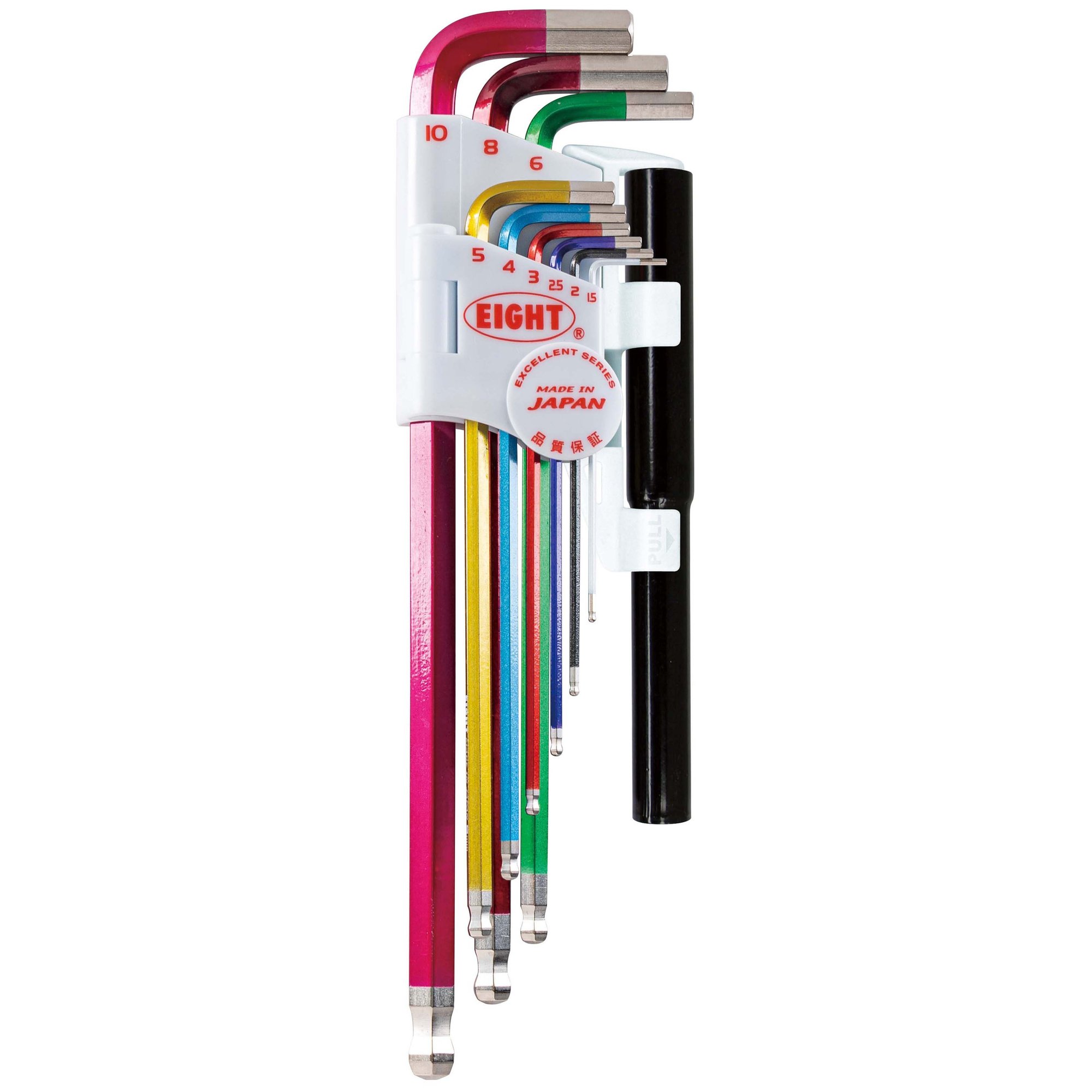 Eight Tool TAPER HEAD HEX KEY L-HANDLE EXTRA LONG SET, 9PC 1.5