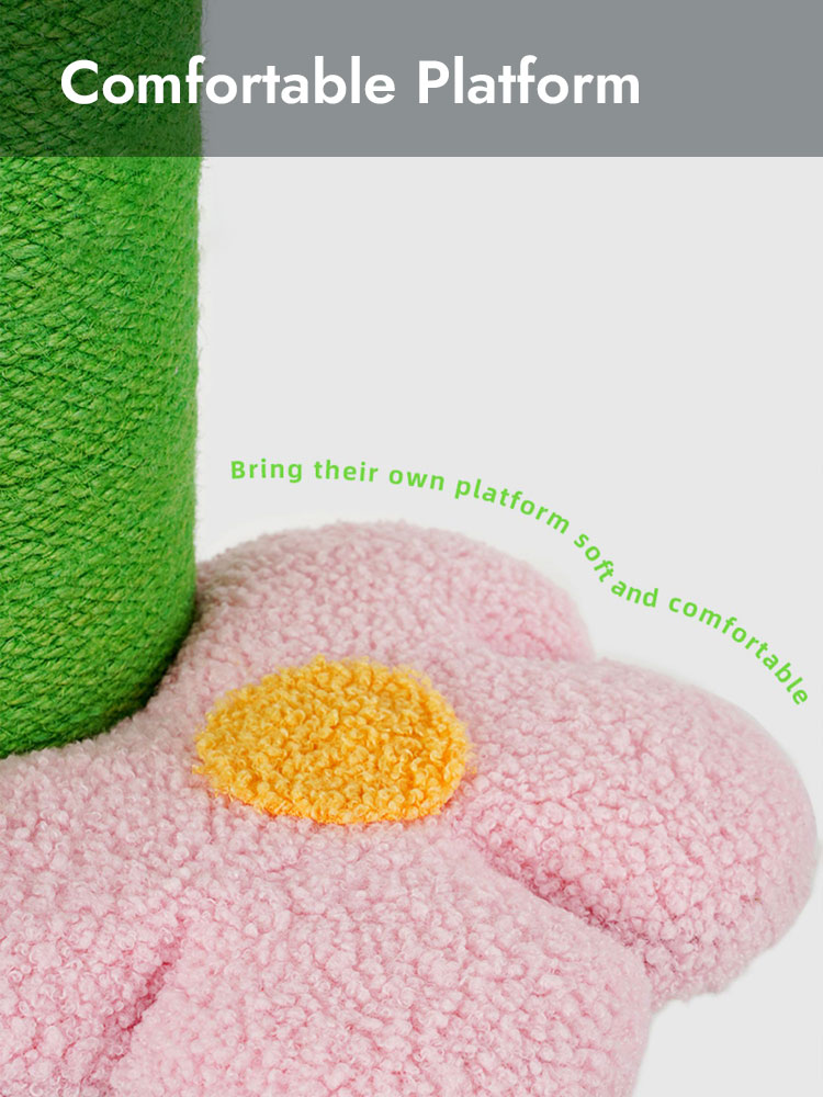 29.5 インチの花とサボテンの猫の木 - ZezeLife