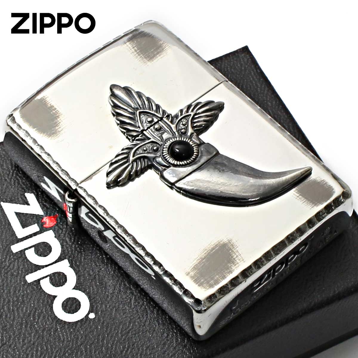 Zippo ジッポー インディアンジュエリー エンブレム シルバーいぶし