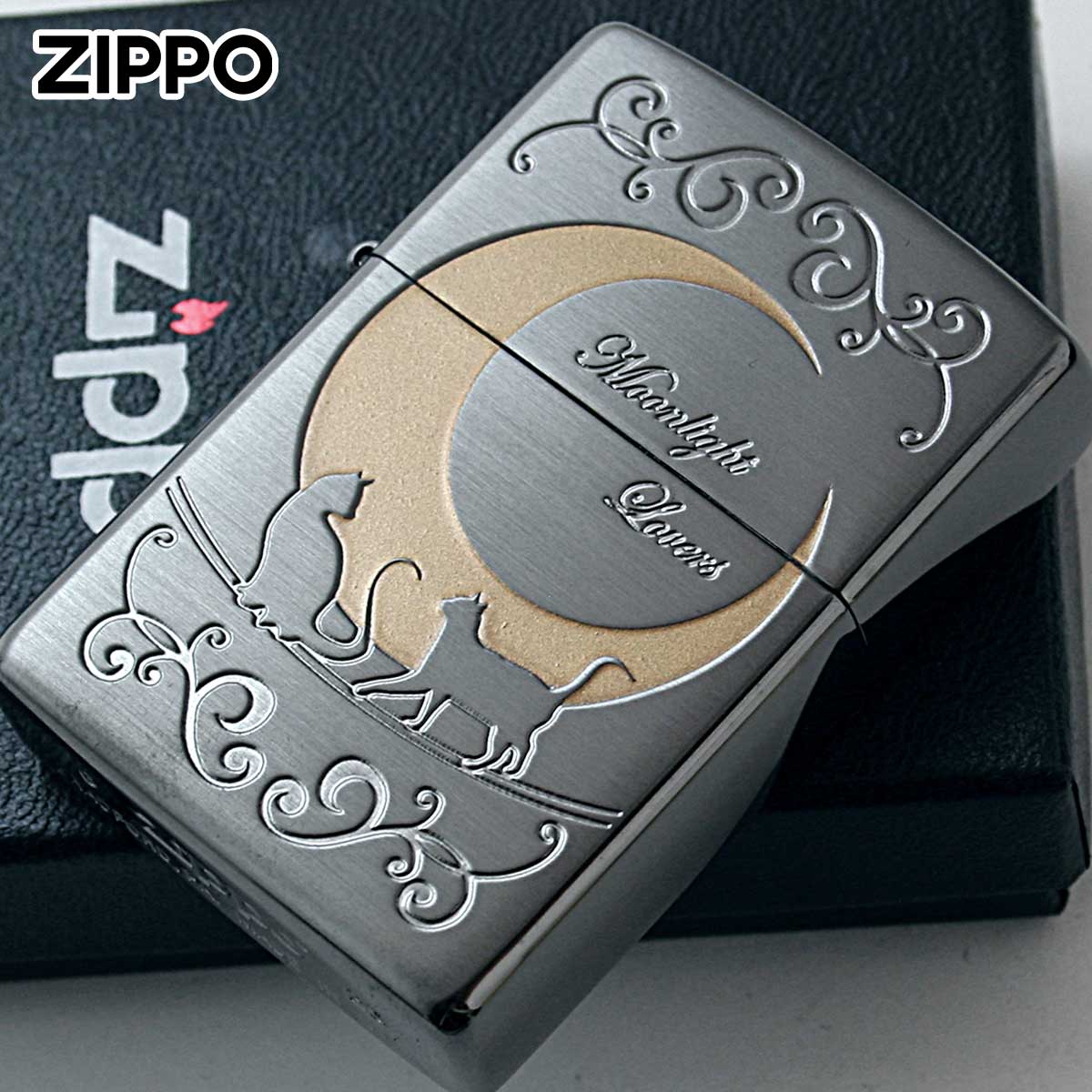 Zippo ジッポー ムーンライトラバーズ ネコ 三日月 猫 シルエット