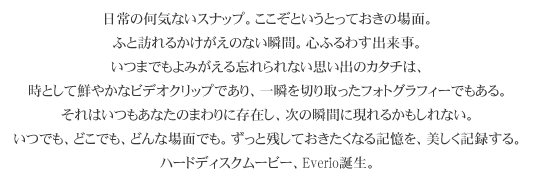 ハードディスクムービーEverioGZ-MC100製品情報ビクター | JVC