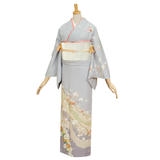 訪問着：H015 【訳あり】ブルーグレー 道長どり桜と菊☆| 訪問着