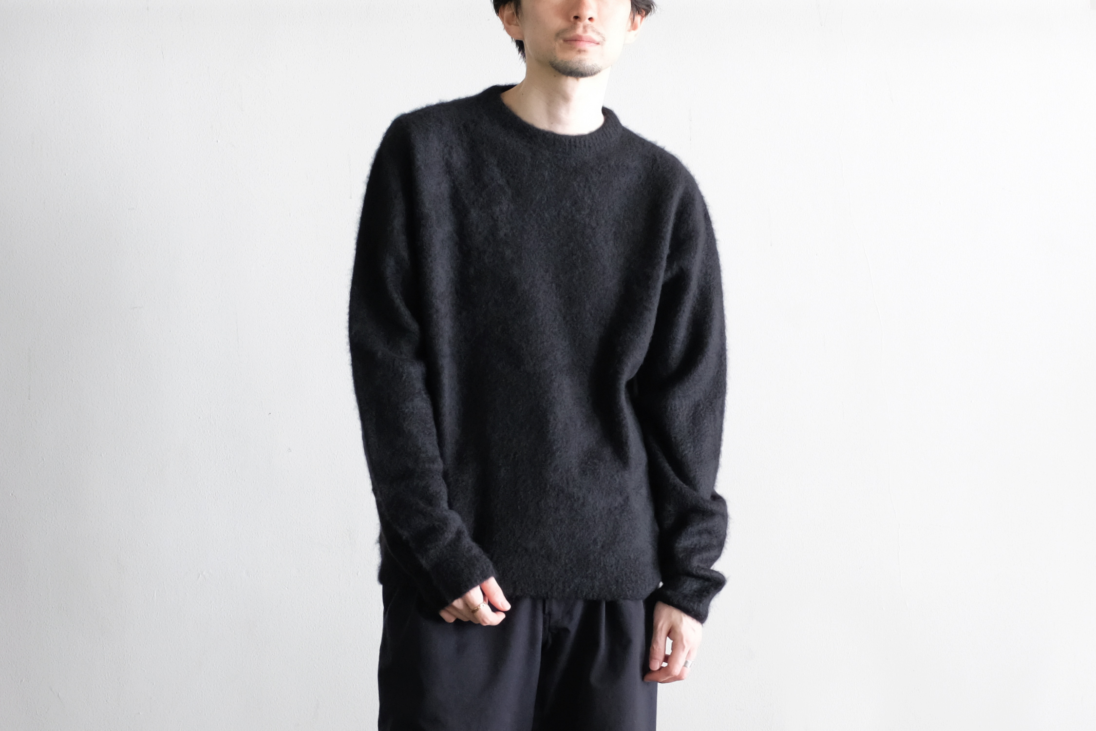 FUR CASHMERE CREWNECK SWEATER - WUNDER